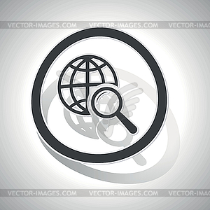 Global search sign sticker, curved - vector clip art