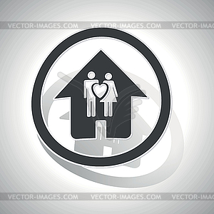 Couple house sign sticker, curved - vector clip art