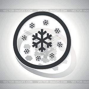 Snow sign sticker, curved - vector clipart