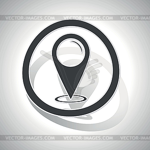 Map pointer sign sticker, curved - vector clip art