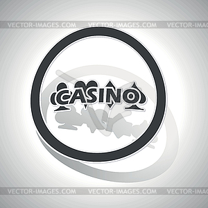 Casino sign sticker, curved - vector image