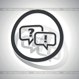 Question answer sign sticker, curved - vector clip art