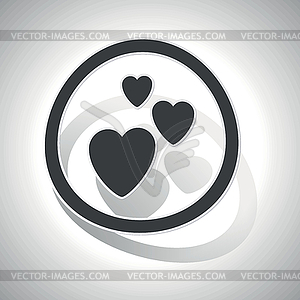 Love sign sticker, curved - vector clipart