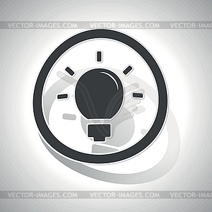 Light bulb sign sticker, curved - vector clipart