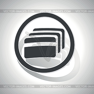 Credit card sign sticker, curved - vector image