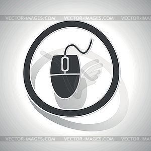 Computer mouse sign sticker, curved - vector clip art