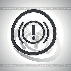 Alert sign sticker, curved - vector image