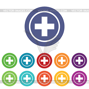 Medical emblem icons colored set - vector image