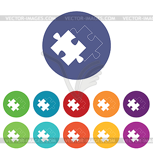 Matching puzzle icons colored set - vector clipart