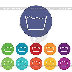 Wash icons colored set - vector clipart