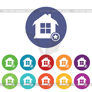 Favorite house icons colored set - vector image