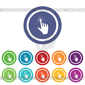 Hand cursor signs colored set - royalty-free vector image