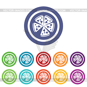 Pizza signs colored set - vector clip art