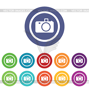 Camera signs colored set - vector clipart