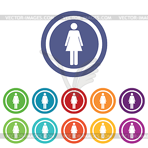 Woman signs colored set - vector image