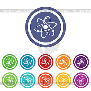 Atom signs colored set - vector clipart