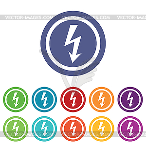 Voltage signs colored set - vector image