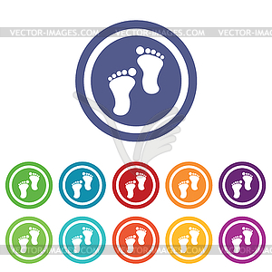 Footprint signs colored set - vector clip art