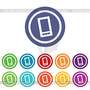 Smartphone signs colored set - vector image