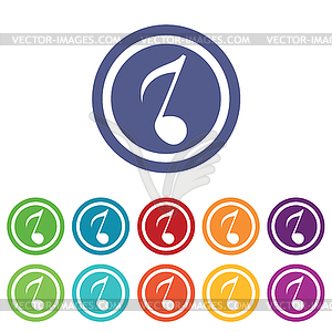 Music signs colored set  - stock vector clipart