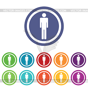 Man signs colored set - royalty-free vector image