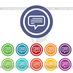 Message signs colored set - vector clipart