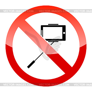 Selfie forbidden icon - vector image