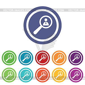 User details signs colored set - vector image