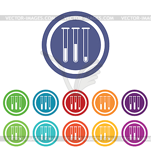 Test-tubes signs colored set - vector image