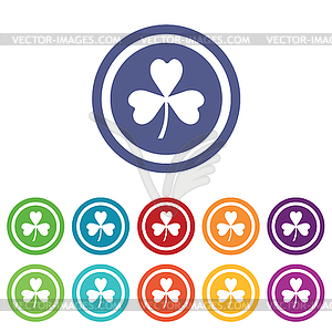 Clover signs colored set - vector clipart