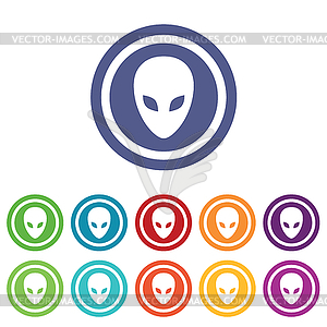 Alien signs colored set - vector image