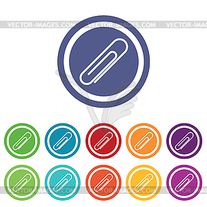 Paperclip signs colored set - vector clipart