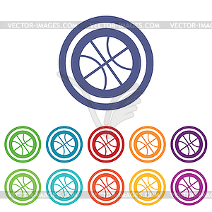 Баскетбол знаки набор цветной - векторный клипарт