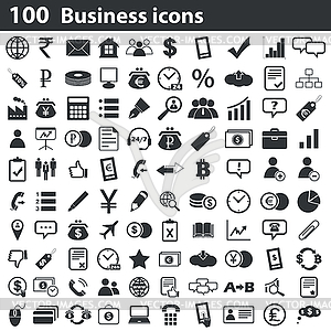 100 business icons set - vector clipart