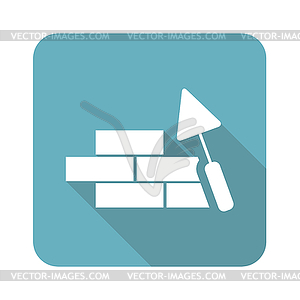 Building wall icon, square - vector image