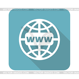 Global network icon, square - royalty-free vector image