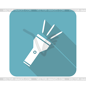 Flashlight icon, square - vector image