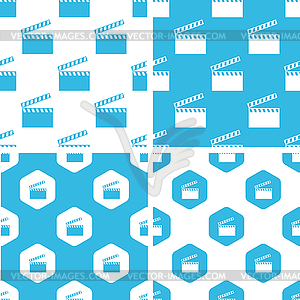 Clapperboard patterns set - stock vector clipart