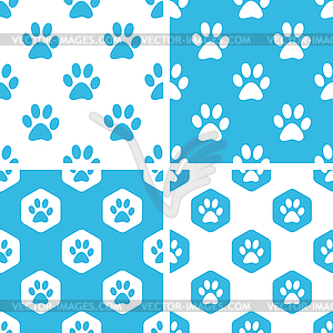 Animal paw patterns set - vector clip art