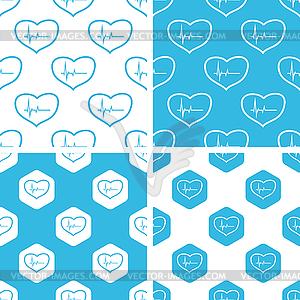 Cardiology patterns set - vector image