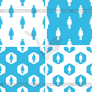 Woman patterns set - vector clip art