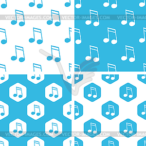 Sixteenth note patterns set - vector image
