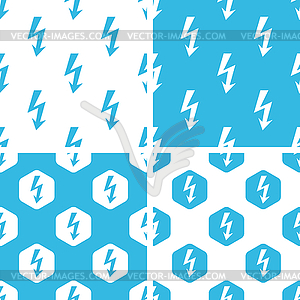 Voltage lightning patterns set - vector clip art