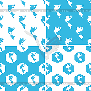 American continents patterns set - royalty-free vector image