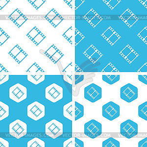 Film strip patterns set - color vector clipart