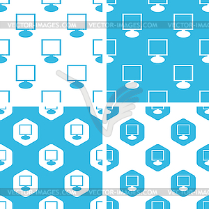 Monitor patterns set - vector clipart