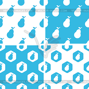 Pear patterns set - vector image