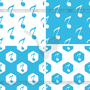 Eighth note patterns set - vector clipart