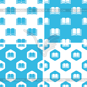 Book patterns set - color vector clipart