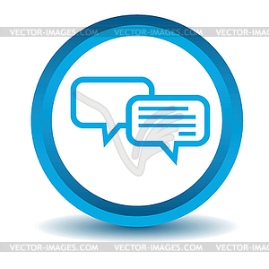 Chatting icon, blue, 3D - vector clipart